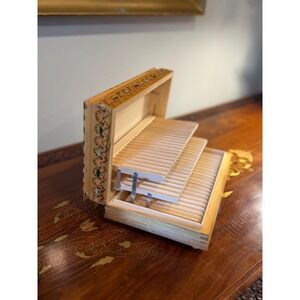 Vintage Russian 3 Tier Carved Cigarette Box